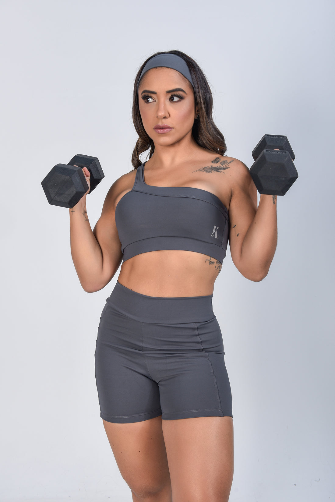 Top One Shoulder - Gray